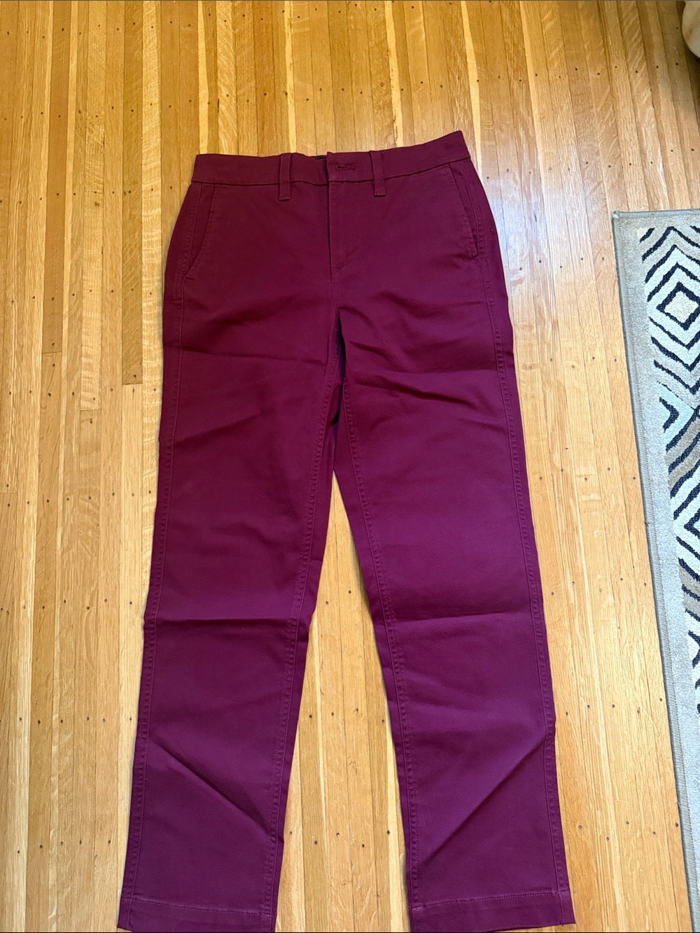 J Crew Burgundy Straight-Leg Chinos
